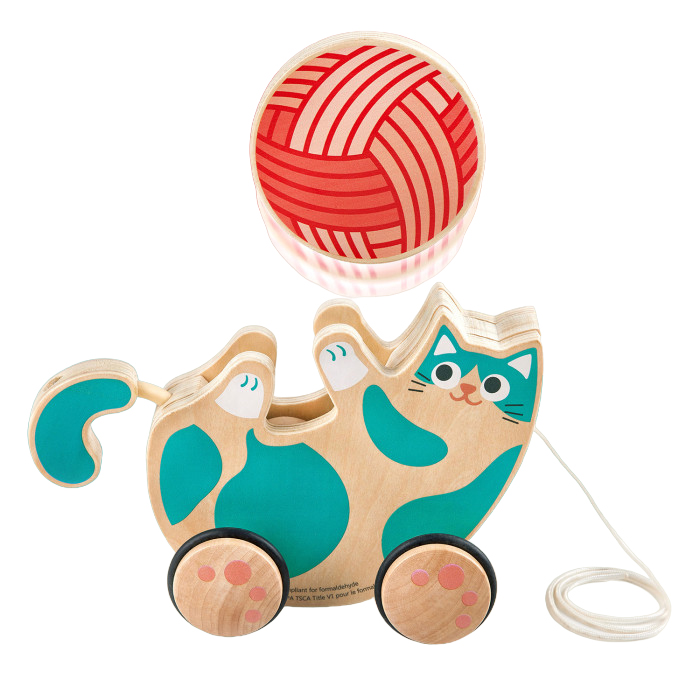 Игрушка-каталка для малышей Игривый котенок Hape погремушка