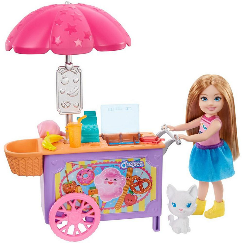 Barbie Челси Магазин Кафе с тележкой и аксессуарами