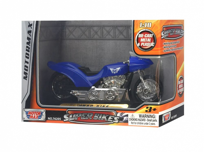 Коллекционный мотоцикл 1:18 Motorcycle w/Platform Motormax в ассортименте