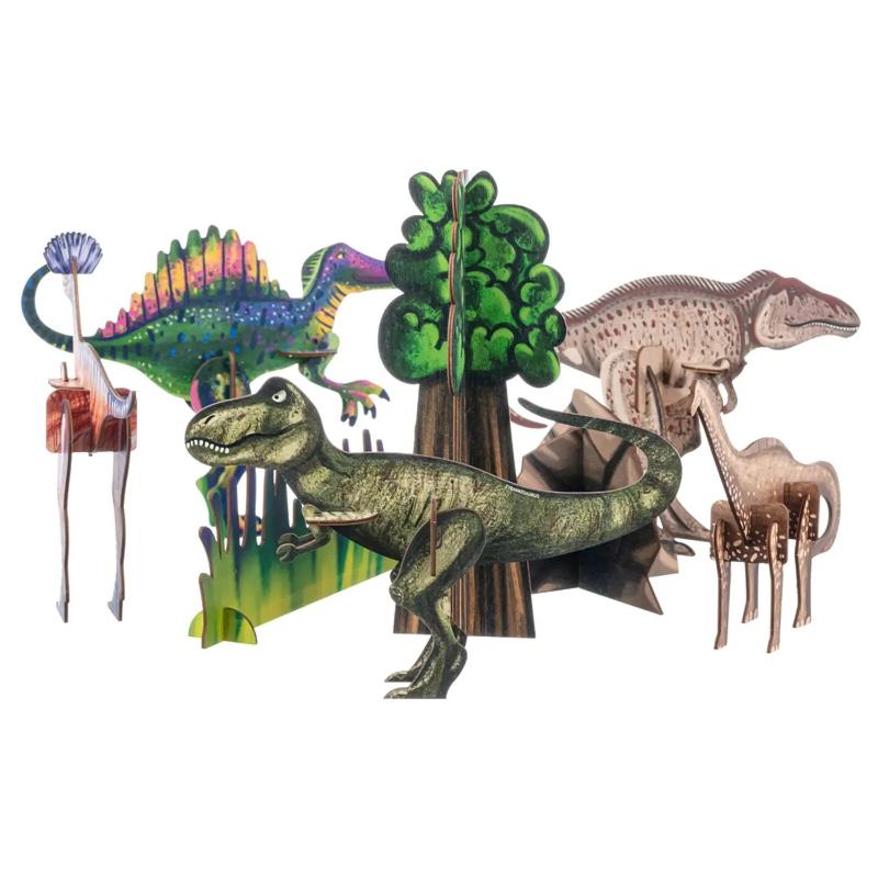 Деревянный 3D конструктор Кувырком Самые большие динозавры 
