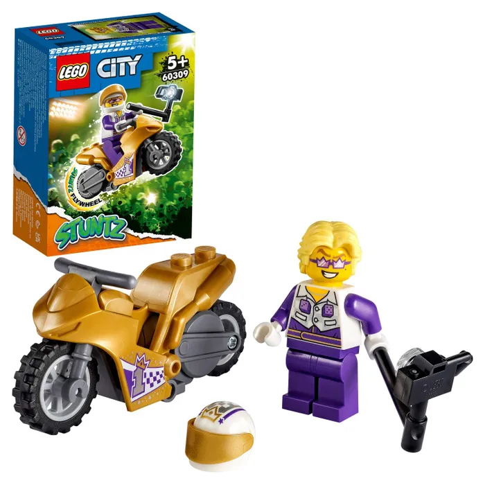 Конструктор LEGO City Stuntz Трюковый мотоцикл с экшн-камерой 14 деталей