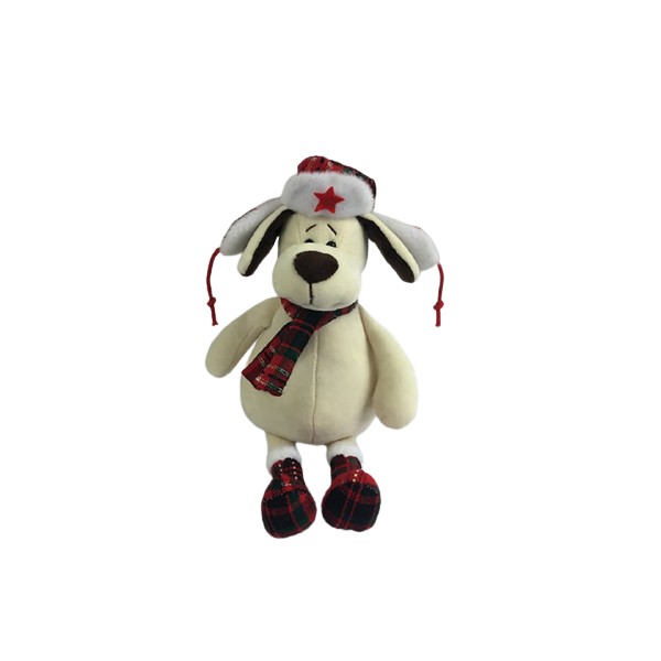 Мягкая игрушка Собака в ушанке с шарфом Teddy 18 см