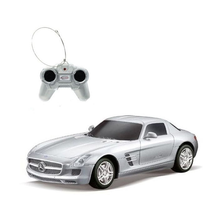 Машина р/у Mercedes-Benz SLS AMG (на бат., свет), серебристая, 1:24