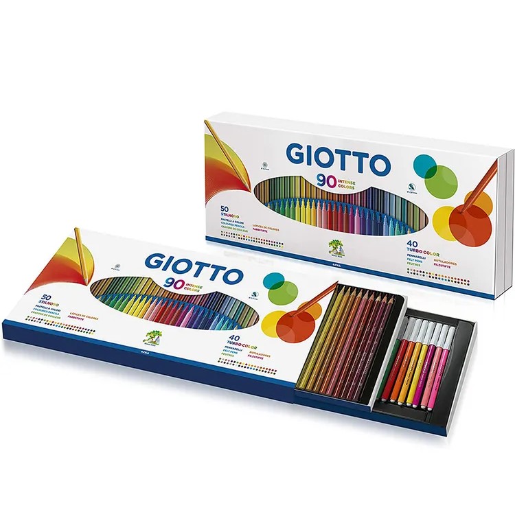 Набор 90 предметов Giotto (карандаши цветные 50 цветов + фломастеры 40 цветов)