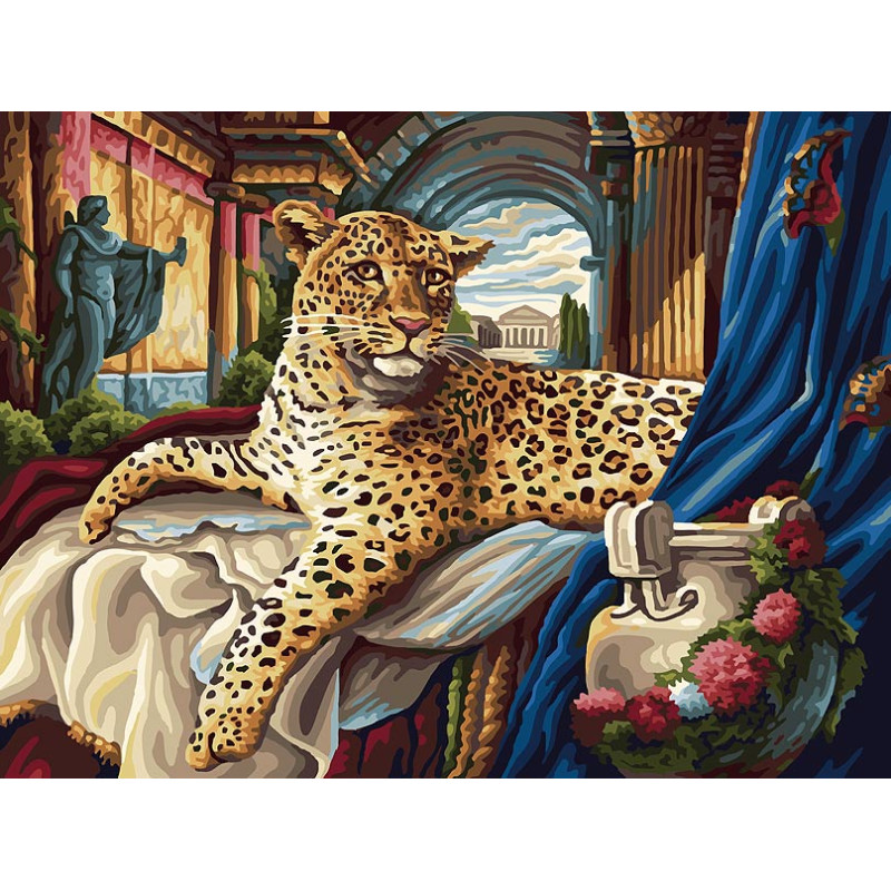 Набор для творчества Белоснежка картина по номерам Римский леопард 