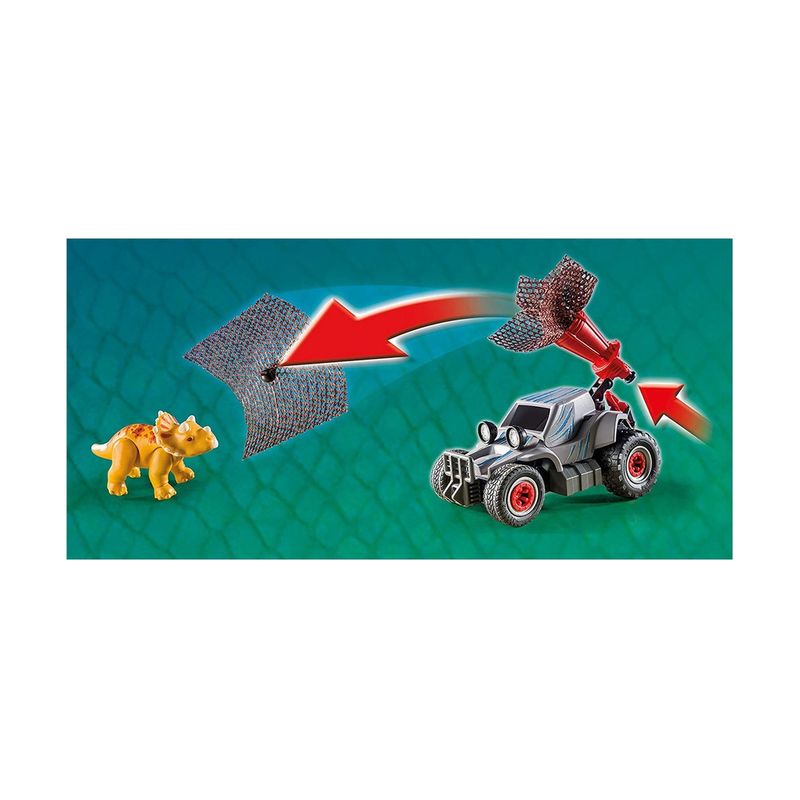 Конструктор Playmobil "Динозавры. Вражеский квадроцикл с трицератопсом"
