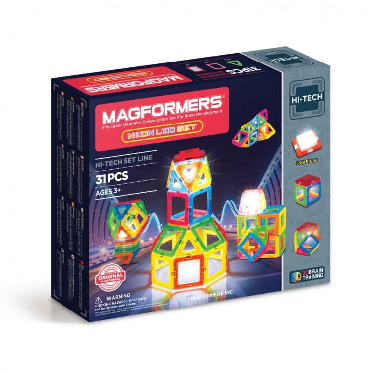 Магнитный конструктор Magformers Neon LED set 31P