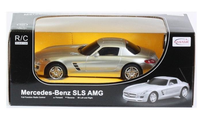 Машина р/у Mercedes-Benz SLS AMG (на бат., свет), серебристая, 1:24