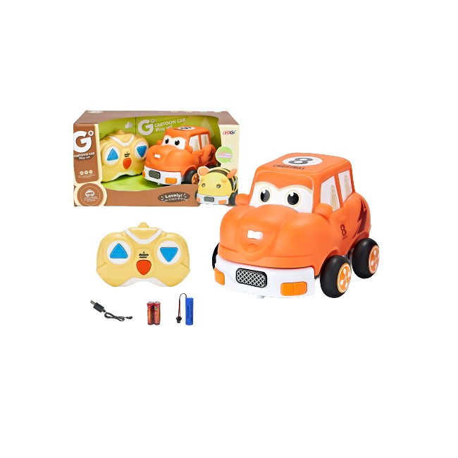 Машинка на радиоуправлении Cartoon Car Забавные машинки оранжевая
