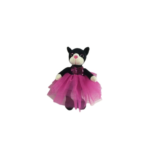 Мягкая игрушка Кошка в платье с пайетками Abtoys 20 см