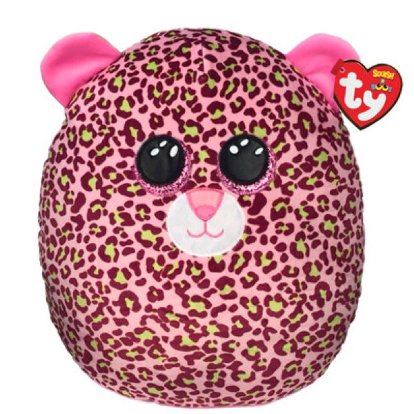 Мягкая игрушка-сквиш леопард Лэйни TY розовый 35 см