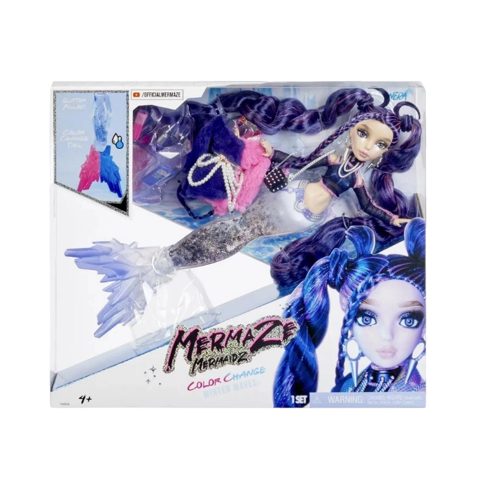 Кукла русалка Mermaze Mermaidz Nera меняющая цвет с аксессуарами 