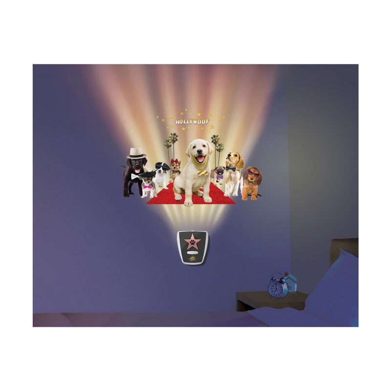 Настенный ночник-проектор Wild Walls Звездный щенок со звуком