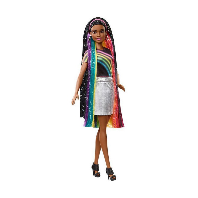 Кукла Barbie с Радужными волосами брюнетка 