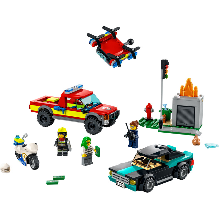 Конструктор LEGO City Fire Пожарная бригада и полицейская погоня 295 деталей