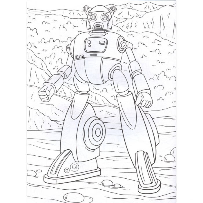 Книжка раскраска Феникс Роботы и машины