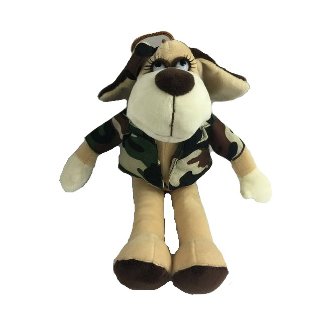Мягкая игрушка Собака в камуфляжном костюме Teddy 18 см