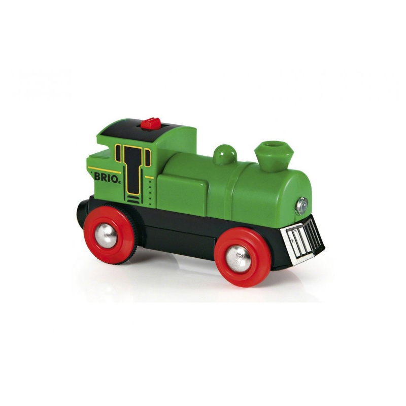 Деревянная игрушка Зелёный паровоз Brio свет, движение