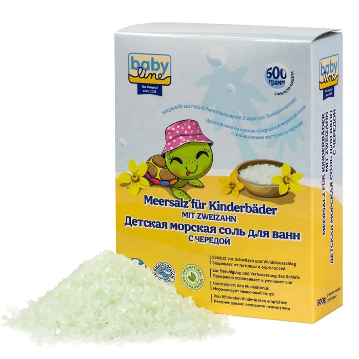 Детская соль Baby line для ванн с чередой 500 грамм 