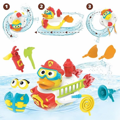 Игрушка для ванны Yookidoo «Утка-пожарный» с водометом и аксессуарами