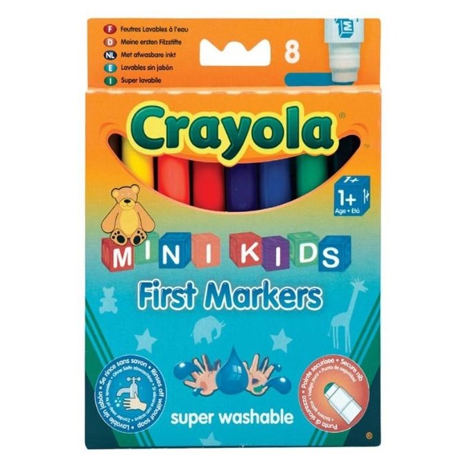 Смывающиеся фломастеры 8 цветных для малышей Crayola 8 шт