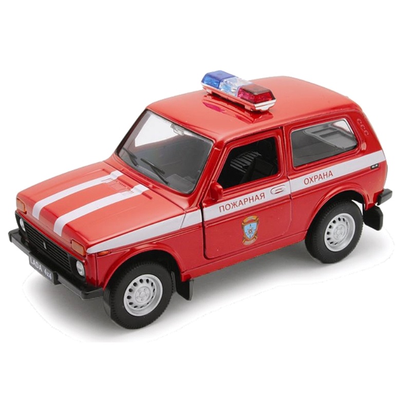 Модель машины LADA 4x4 Пожарная охрана Welly 1:34