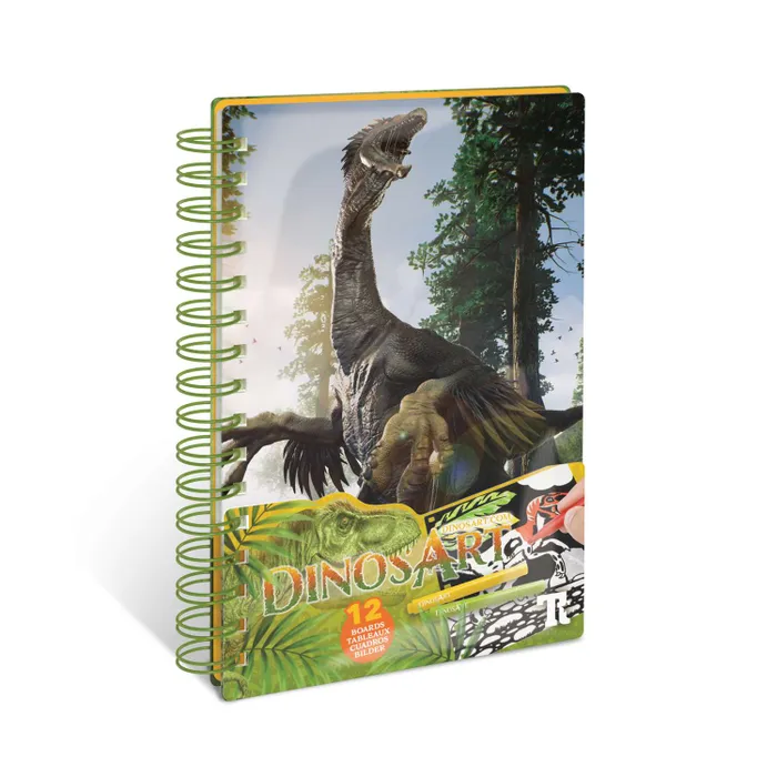 Раскраска скетчбук DinosArt с бархатными страницами 