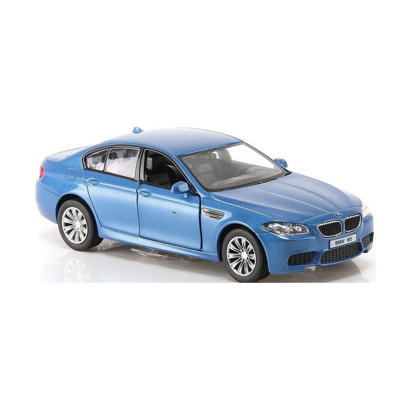 Металлическая инерционная машинка BMW M5 голубая матовая 1:32