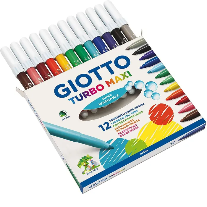 Фломастеры Giotto утолщенные Giotto Turbo Maxi 12 цветов 