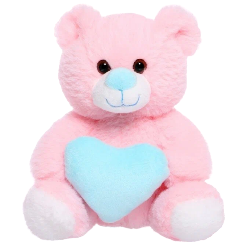 Мягкая игрушка Maxitoys Мишка с голубым сердечком 23 см