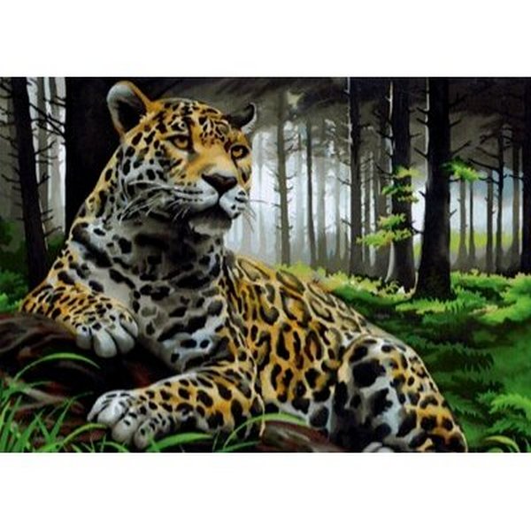 Набор Алмазная мозаика Леопард в лесу Kiki 30 х 40 см