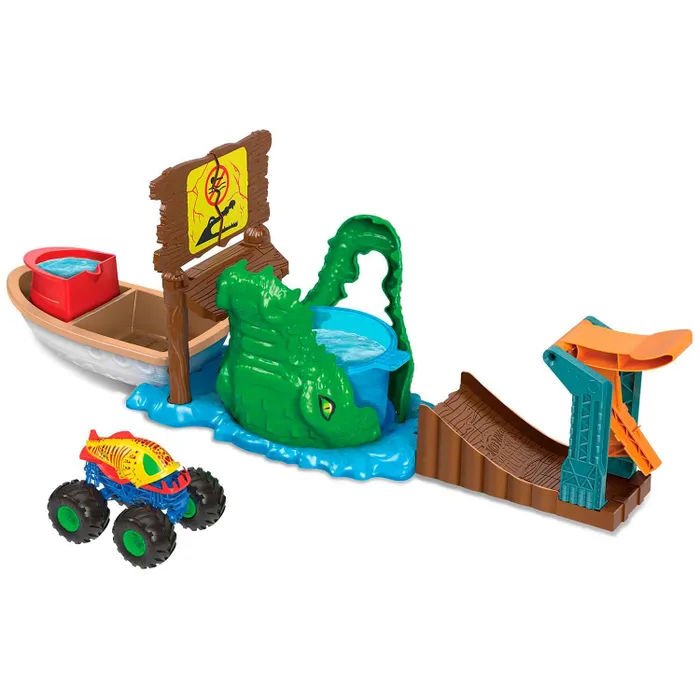 Игровой набор Hot Wheels Автотрек Крокодил в болоте