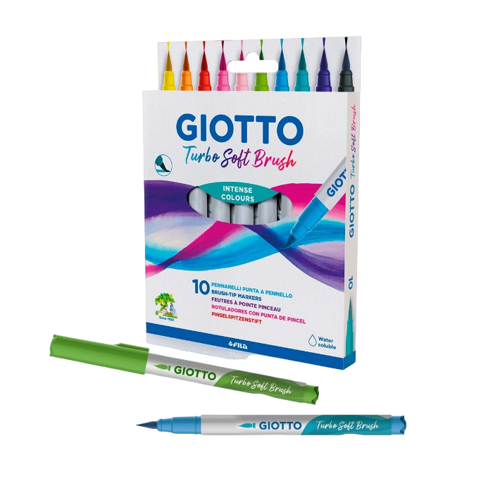 Фломастеры Giotto Turbo Soft Brush 10 цветов