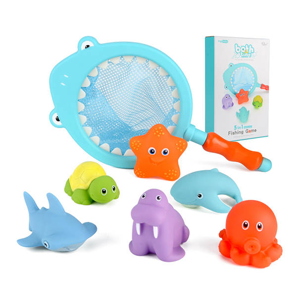 Игровой набор Рыбалка для ванной Морские обитатели Ing Baby 7 предметов