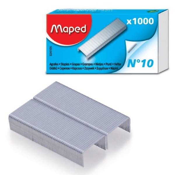 Скобки для степлера Maped из высококачественной стали №10 1000шт в коробке