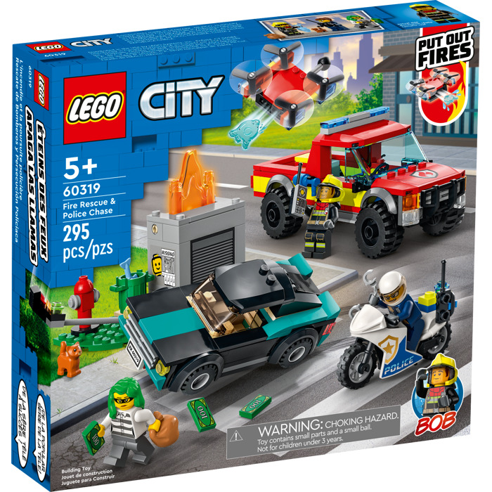 Конструктор LEGO City Fire Пожарная бригада и полицейская погоня 295 деталей