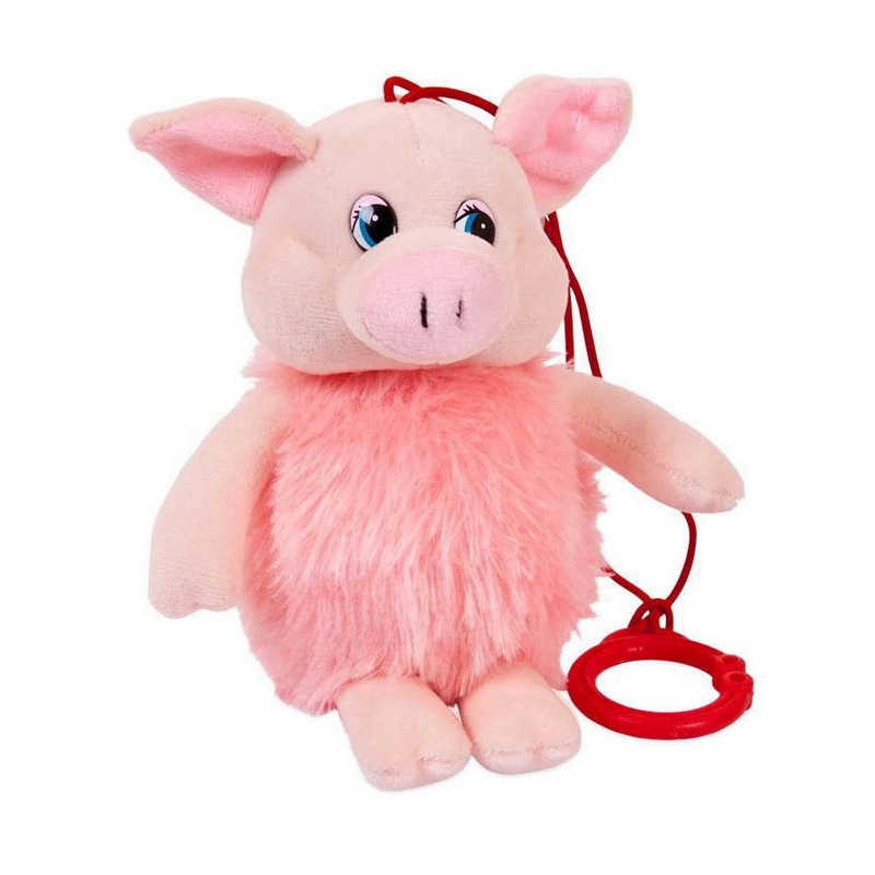 Мягкая игрушка Свинка пушистая озвученная Teddy 16 см