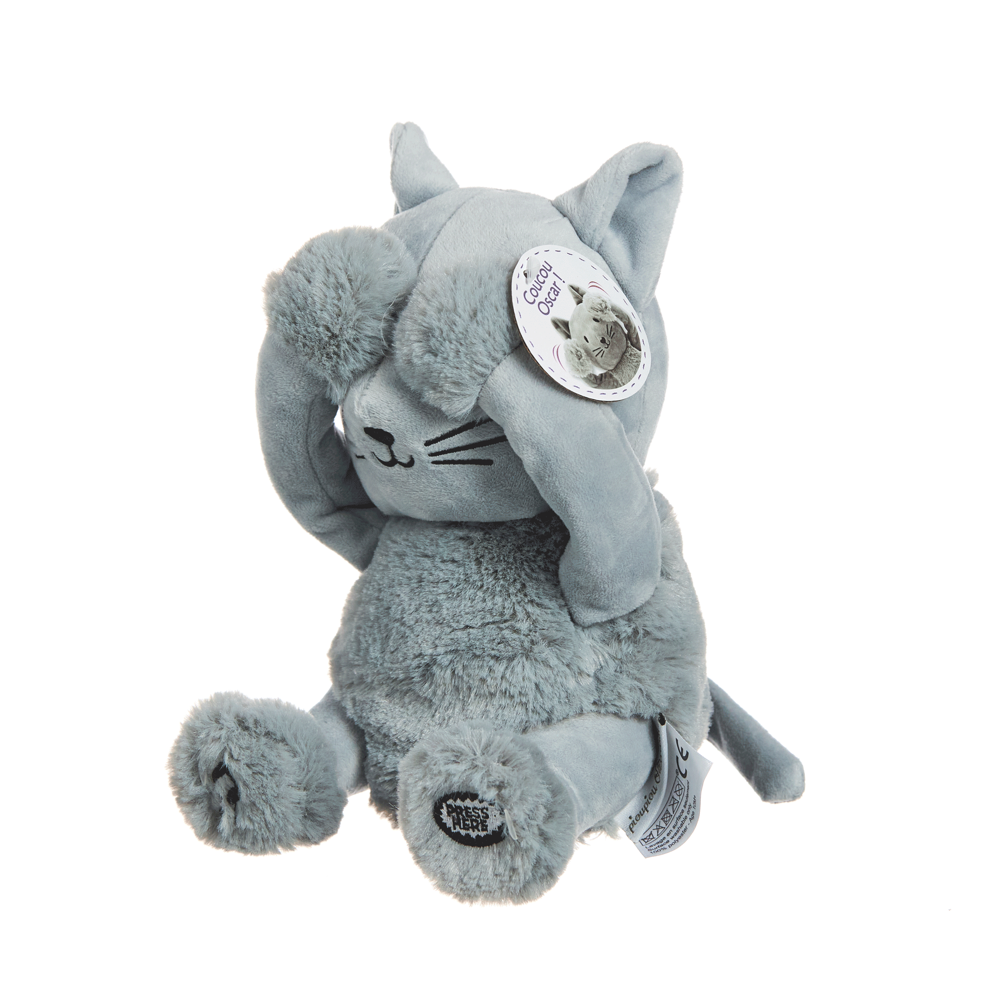 Интерактивная мягкая игрушка Shokid Котёнок Оскар прячет глазки