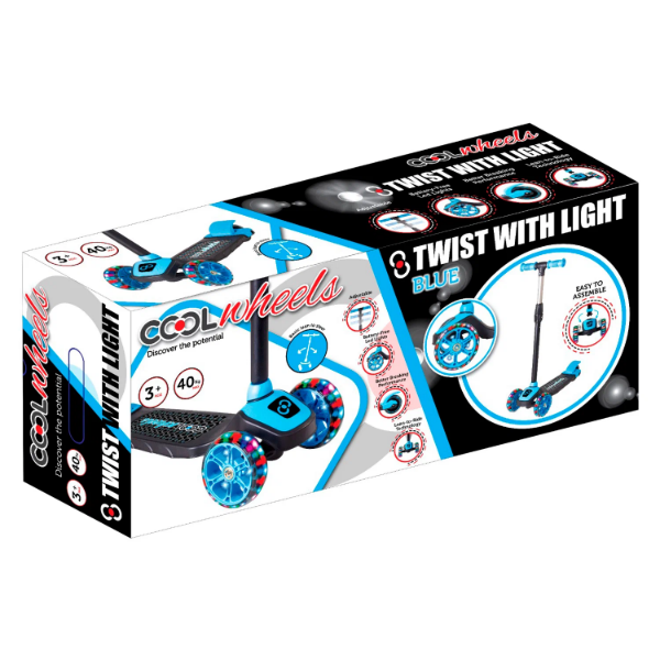 Самокат детский трехколесный Twist with light со светящимися колесами
