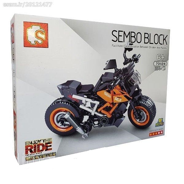 Конструктор мотоцикл Sembo оранжевый 180 деталей