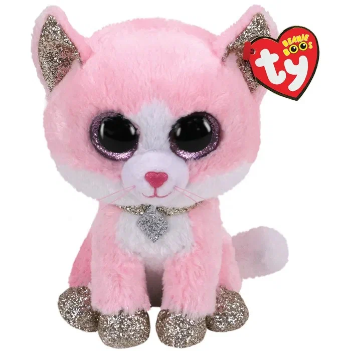 Мягкая игрушка Амая кошка розовая TY 15 см