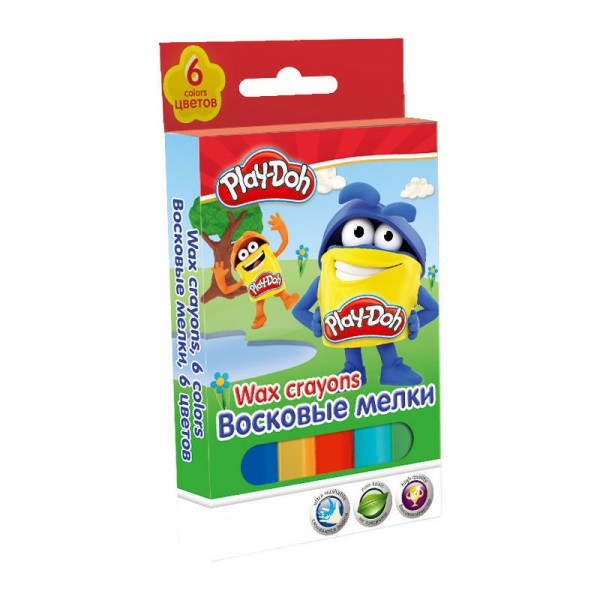 Мелки восковые Kinderline 6 цветов Play-Doh