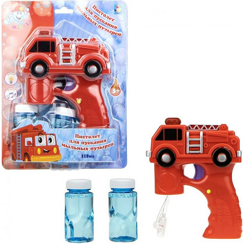 Пистолет для пускания мыльных пузырей Пожарная машина 1Toy