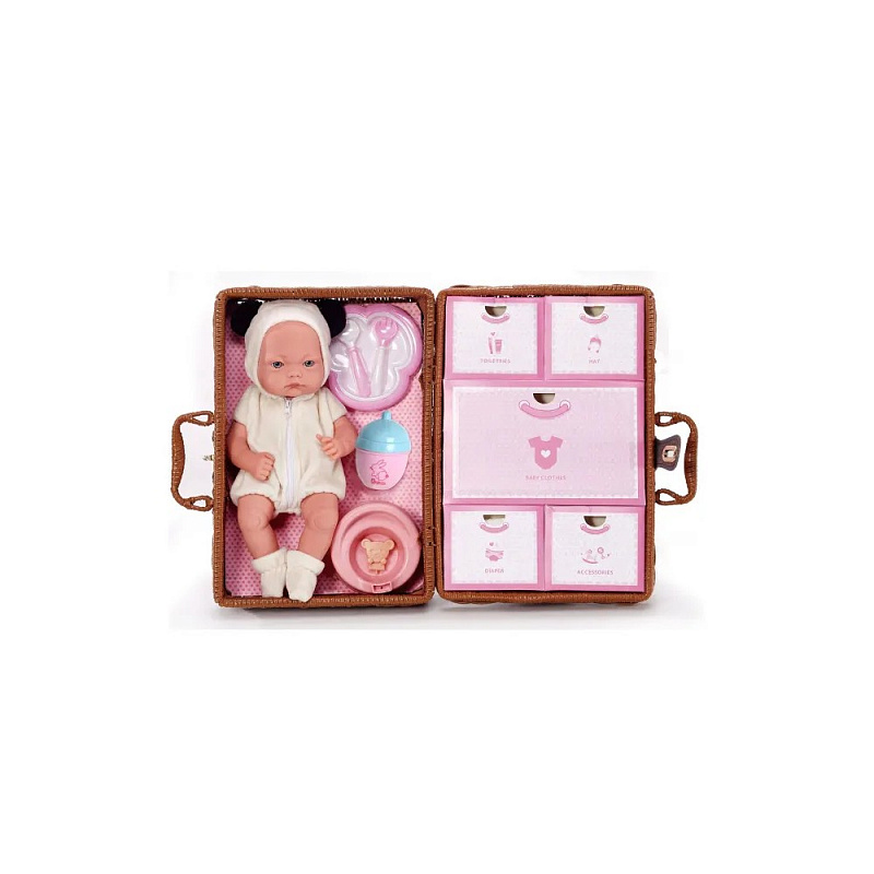 Пупс в чемоданчике Baby Ardana с аксессуарами коричневый