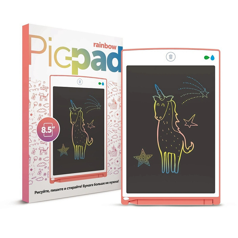 Планшет для рисования Pic-Pad Pink Rainbow с ЖК экраном