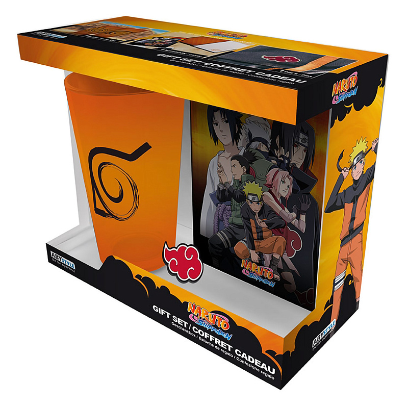 Набор подарочный Naruto Shippunden Бокал 400ml + значок + Записная книжка ABYPCK210