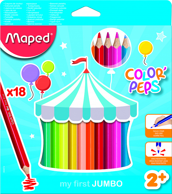 Цветные карандаши Maped Jumbo 18 штук