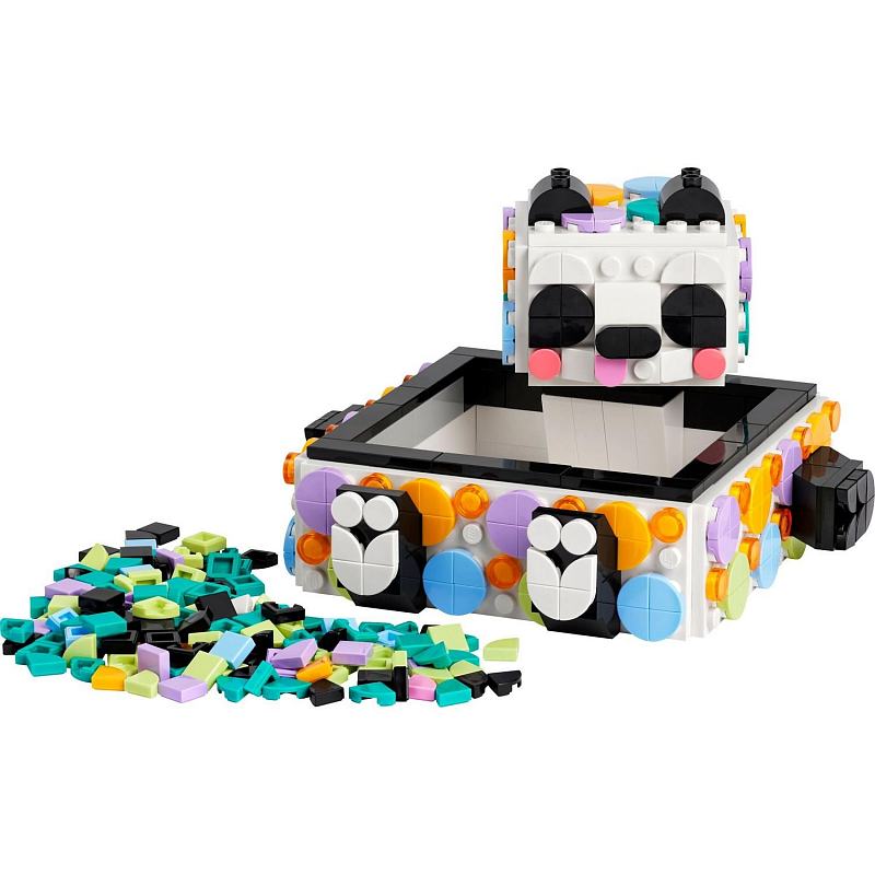 Конструктор LEGO DOTS Ящик-поднос Милая панда Cute Panda Tray 517 деталей
