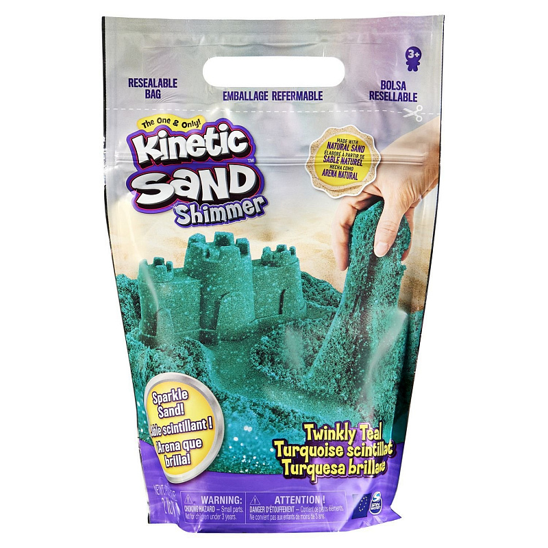 Песок Kinetic Sand 907 г Spin Master бирюзовый с блестками