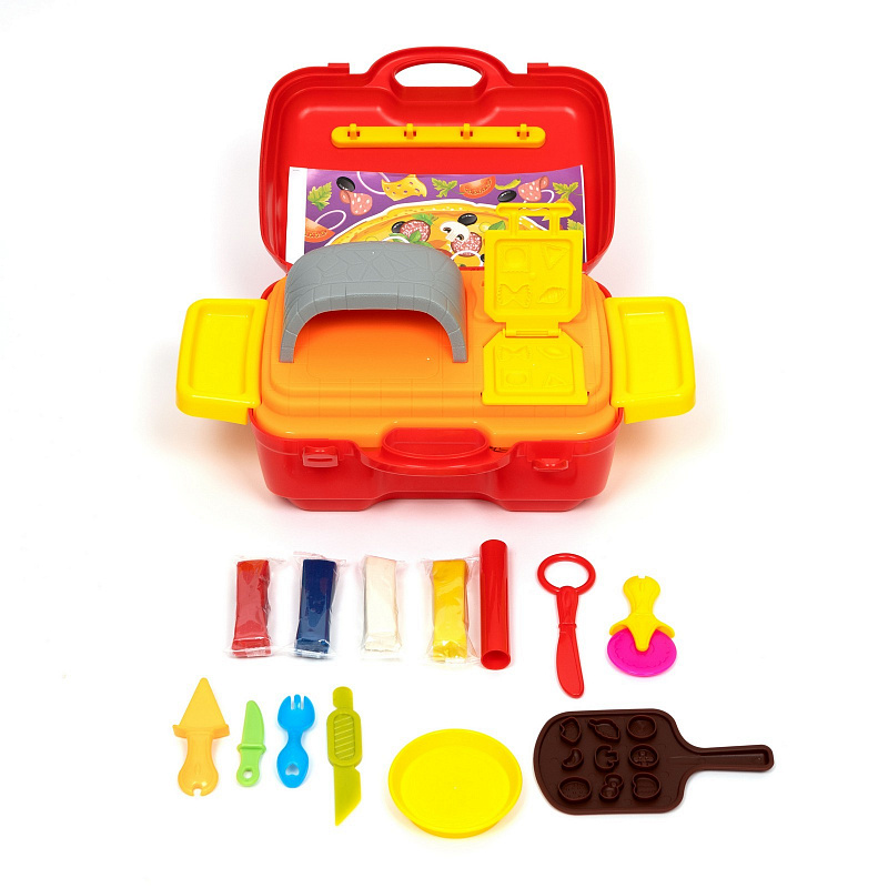 Набор теста для лепки с аксессуарами Пиццерия в чемодане Kid's Toys